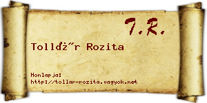 Tollár Rozita névjegykártya